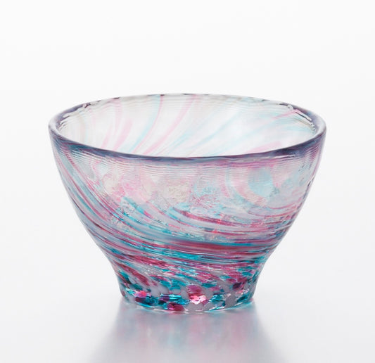 Ochoko Harugasumi (Rosée printanière - bleu/rouge)