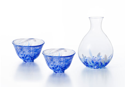 Ensemble Tokkuri Eau pure (Bleu)